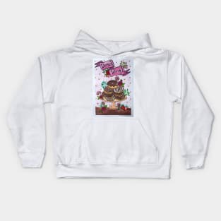 'Donut worry !' Floral chocolate donuts Kids Hoodie